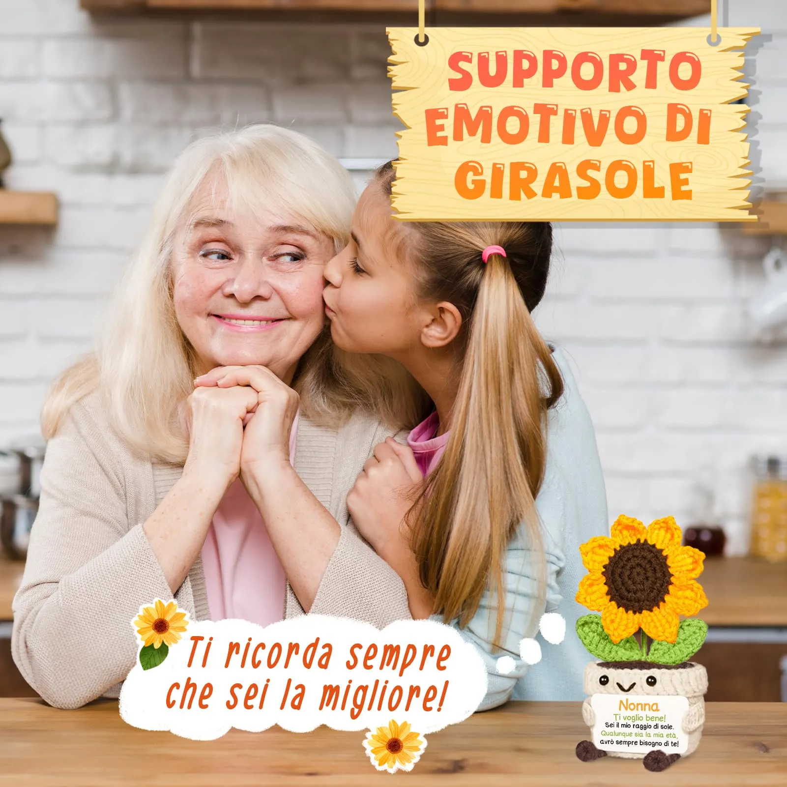 Giftasy Girasole All’Uncinetto per Nonna - immagine 3