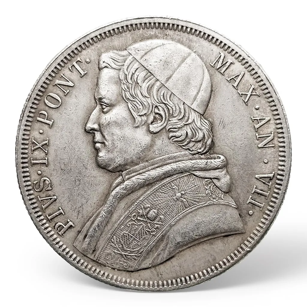 Riproduzione Moneta 1853 Papal States Scudo Facsimile - immagine 1
