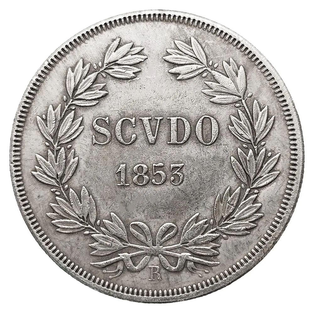 Riproduzione Moneta 1853 Papal States Scudo Facsimile - immagine 3