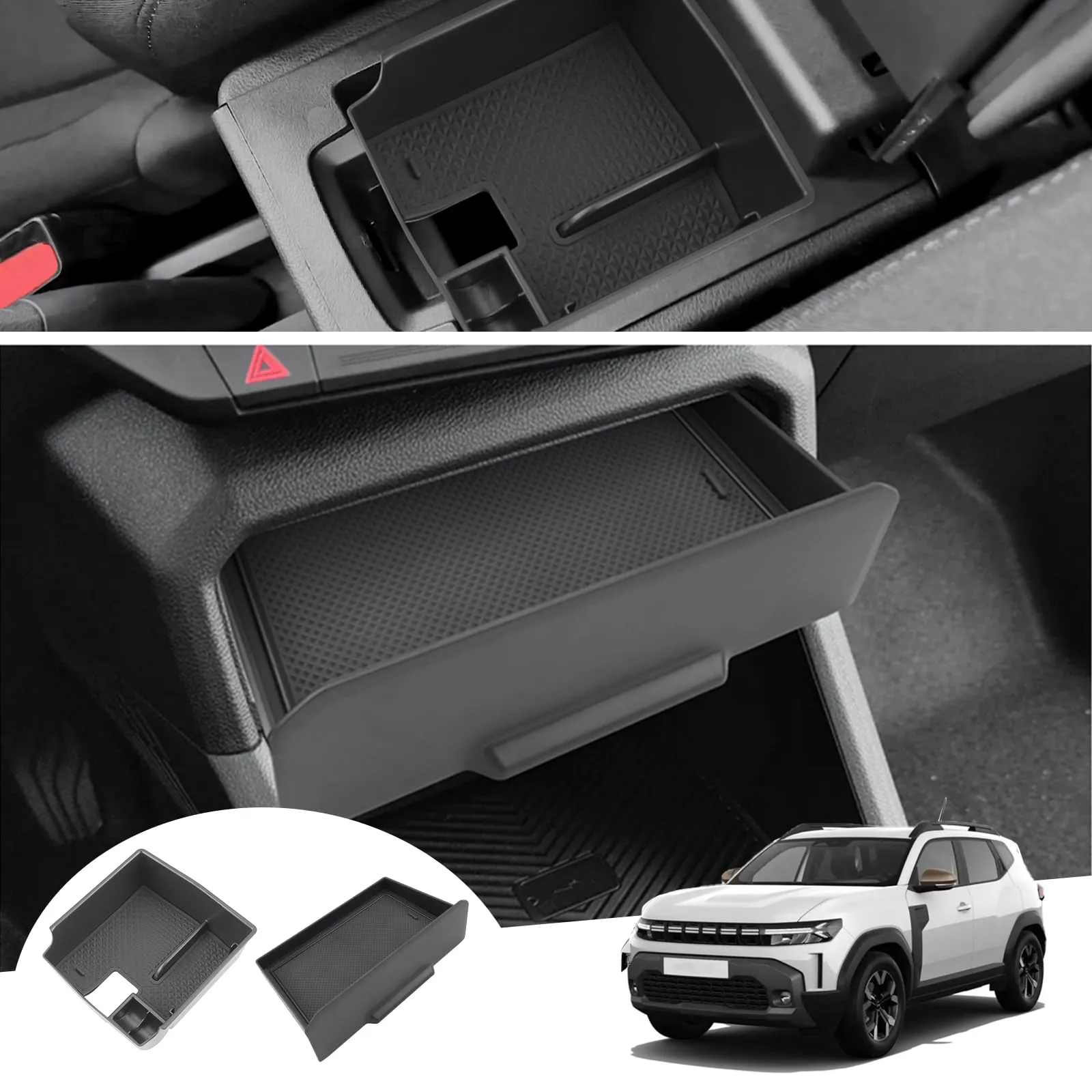 GAFAT Set di 2 Contenitore Console Centrale e Cassetto Scorrevole per Dacia Duster 3 2024-2027 - immagine 1