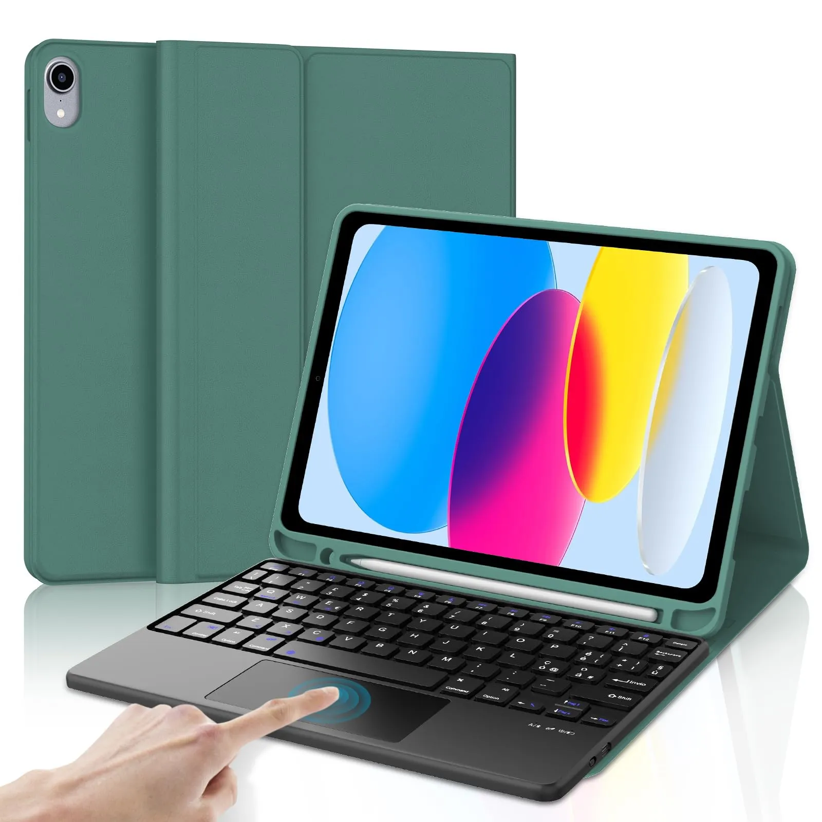 IVEOPPE Tastiera per iPad 11 Generazione 11" (2025) e iPad 10 Generazione 10.9" (2022) Modelli A16, A2696, A2757, A2777, A3354, A3355, A3356 - immagine 1