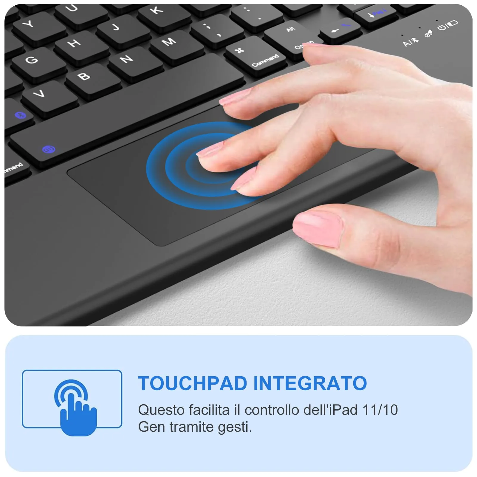 IVEOPPE Tastiera per iPad 11 Generazione 11" (2025) e iPad 10 Generazione 10.9" (2022) Modelli A16, A2696, A2757, A2777, A3354, A3355, A3356 - immagine 5