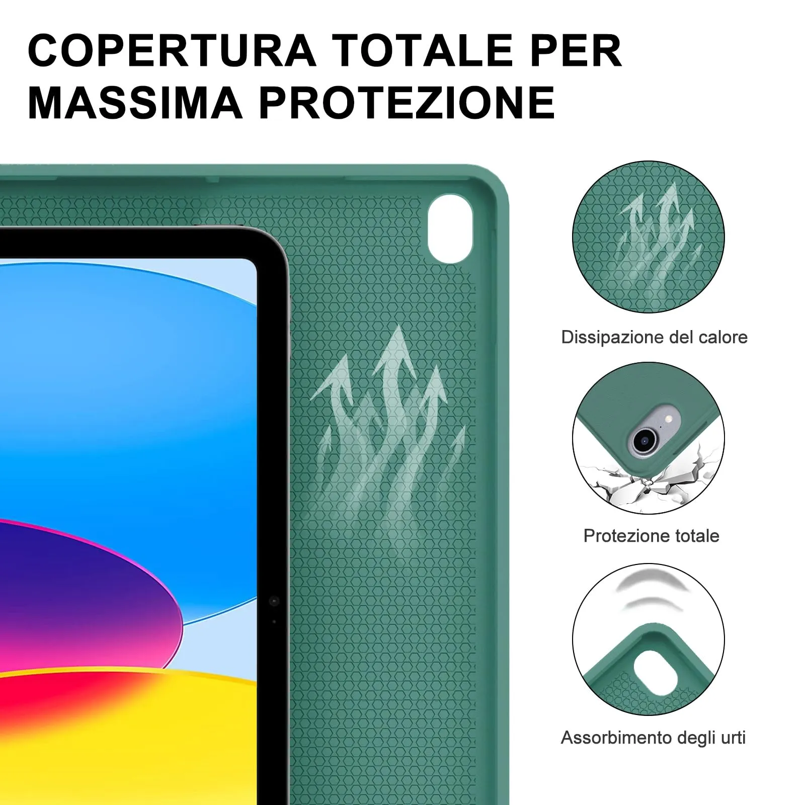 IVEOPPE Tastiera per iPad 11 Generazione 11" (2025) e iPad 10 Generazione 10.9" (2022) Modelli A16, A2696, A2757, A2777, A3354, A3355, A3356 - immagine 8