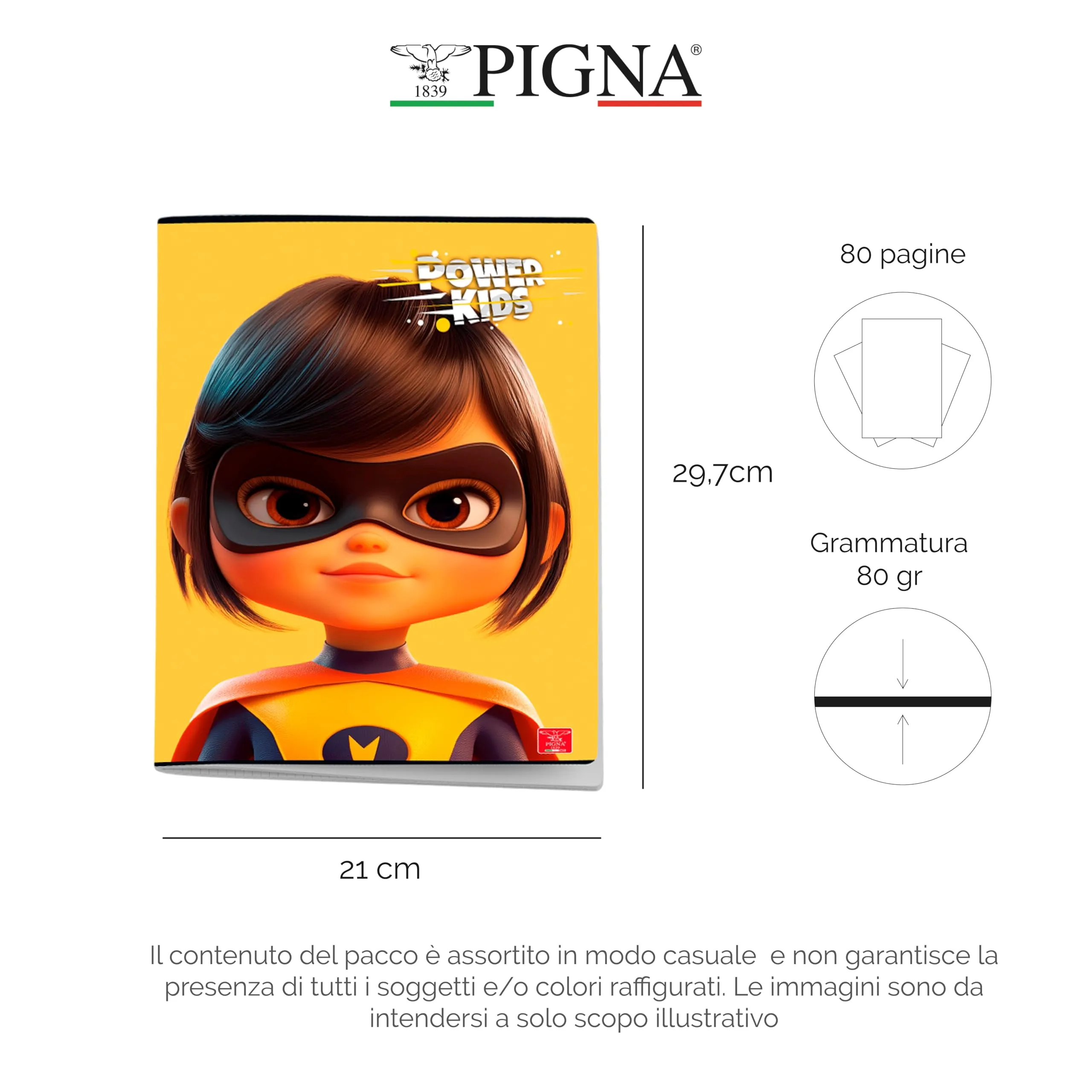 Pigna Powerkids Quaderni Maxi A4, Pack of 10 - immagine 2