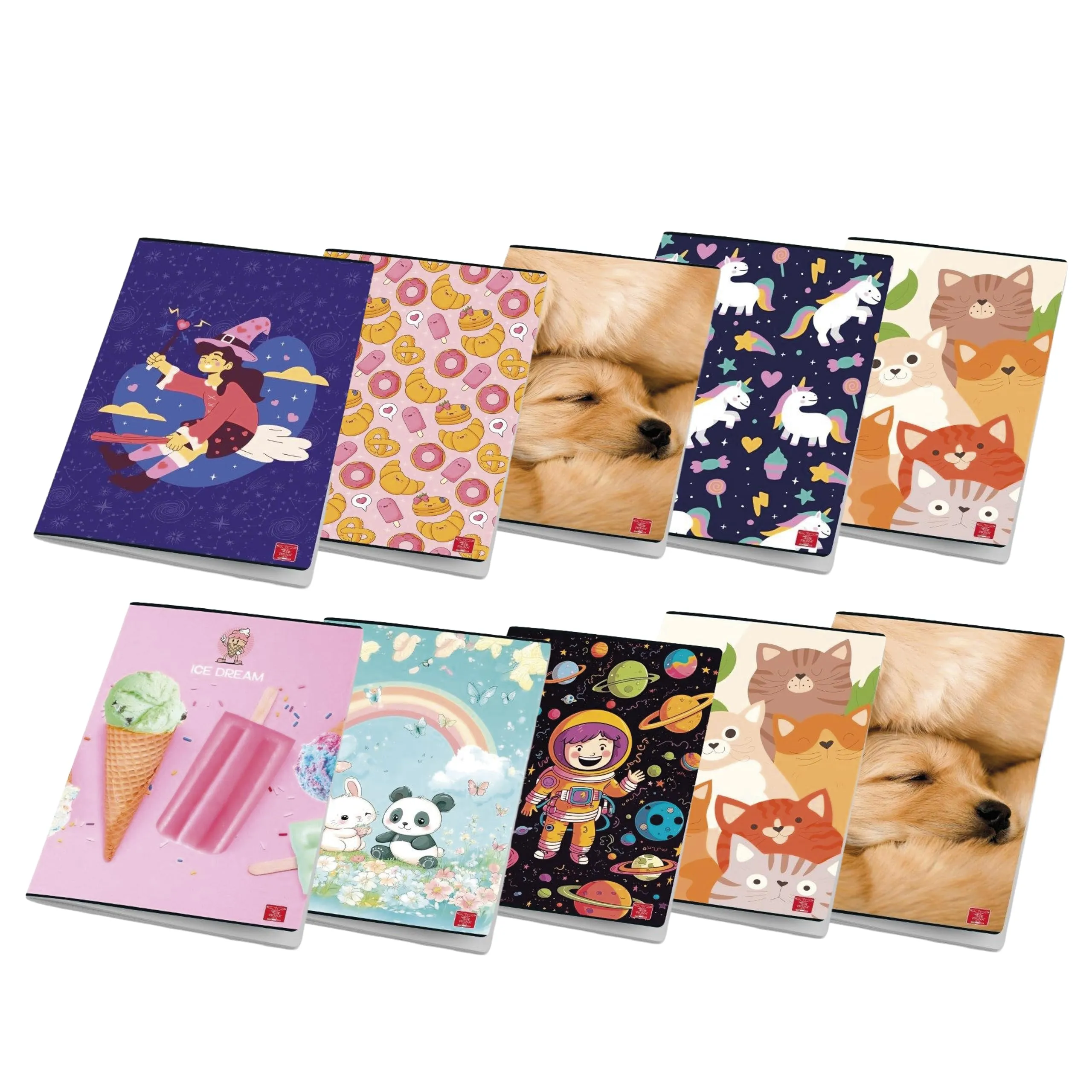 Pigna Maxi Quaderni A4 Assortimento Bimba, 10 Pezzi, 80 Pagine + Risguardo, Carta 80 gr, Quadrettone 1 cm - immagine 1
