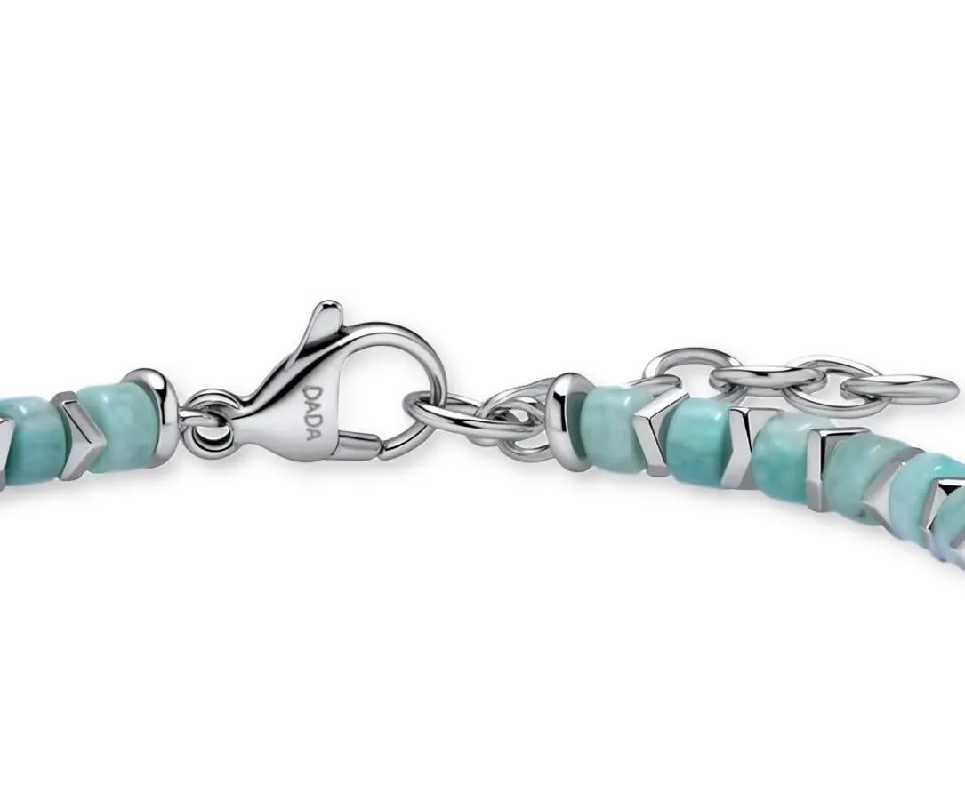Dada Gioielli Bracciale Unisex in Acciaio Inossidabile e Pietre Naturali Multicolor Amazonite e Ametista, Regolabile - immagine 9