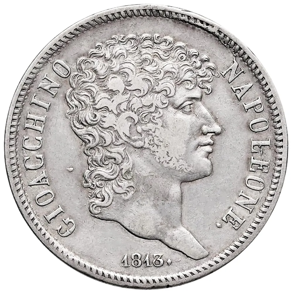Riproduzione Moneta 5 Lire Regno d'Italia 1813 Joachim Murat - immagine 2