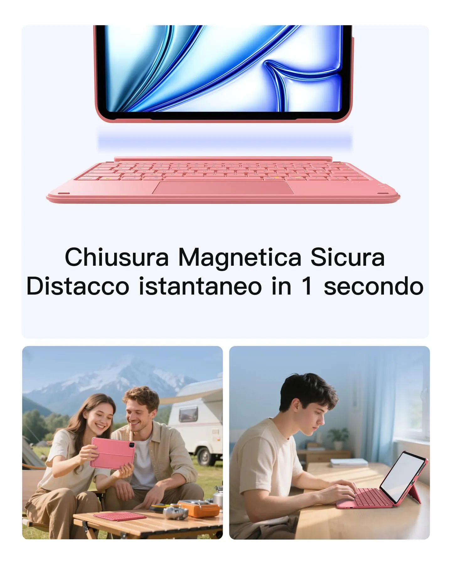 Inateck Custodia Tastiera per iPad A16, 10a Gen, 450g - immagine 4