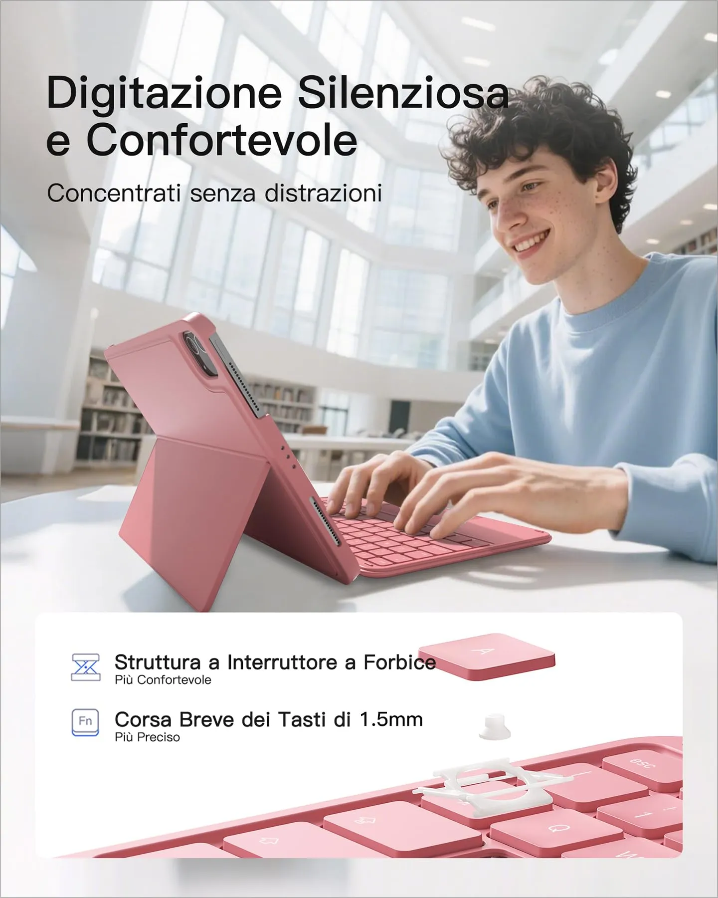 Inateck Custodia Tastiera per iPad A16, 10a Gen, 450g - immagine 6