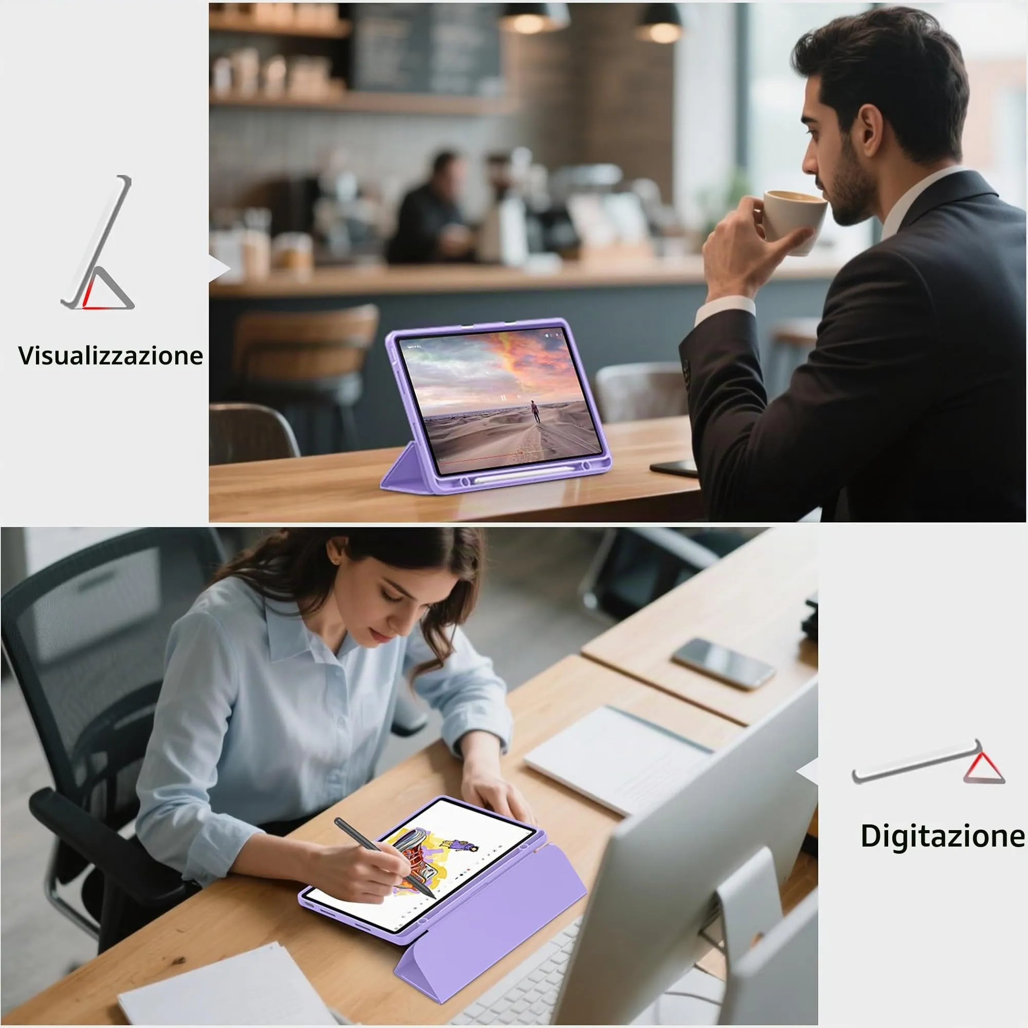 EasyAcc Cover per Lenovo Idea Tab 11 Pollici (TB336ZU/TB336FU) - Viola - immagine 3