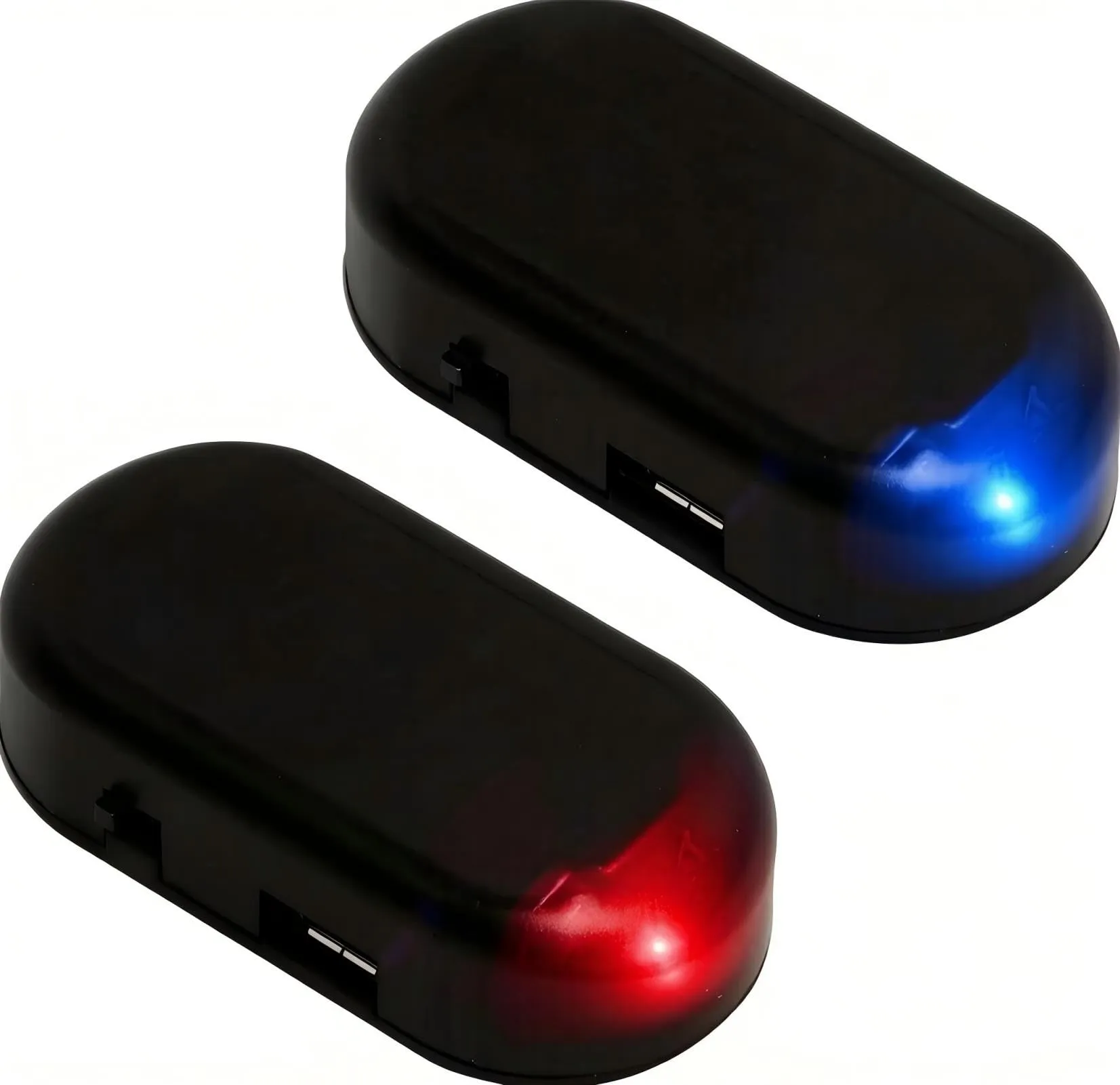 CAIHINIER Allarme per Auto LED Simulazione Antifurto a Energia Solare, 2 Pezzi (Rosso Blu) - immagine 1