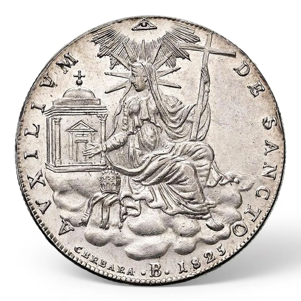 Riproduzione Moneta Antica Regno d'Italia 1825 Leone XII Facsimile - immagine 1