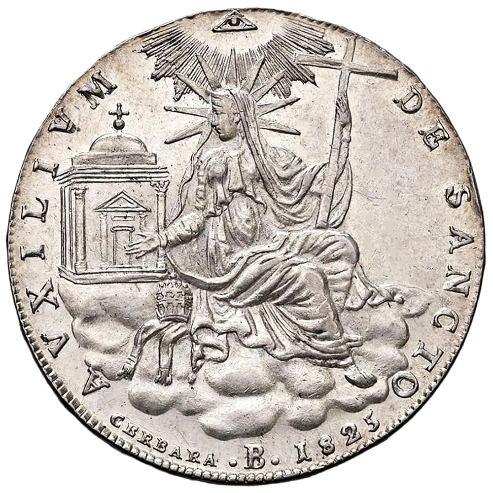 Riproduzione Moneta Antica Regno d'Italia 1825 Leone XII Facsimile - immagine 3