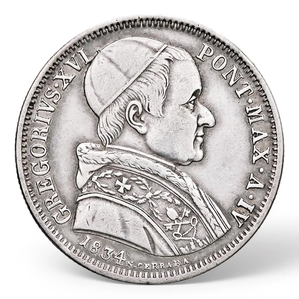 Riproduzione Moneta 1834 Gregorio XVI Regno d'Italia Facsimile - immagine 1