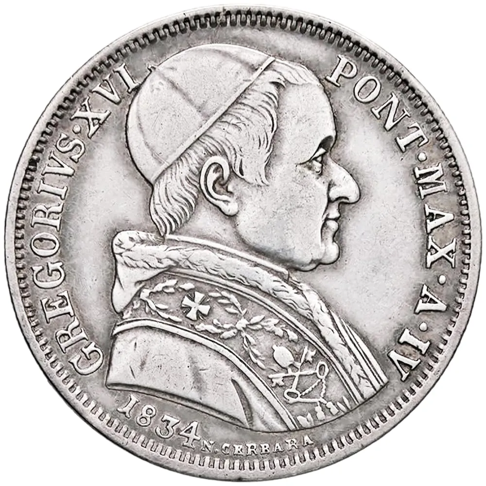 Riproduzione Moneta 1834 Gregorio XVI Regno d'Italia Facsimile - immagine 2