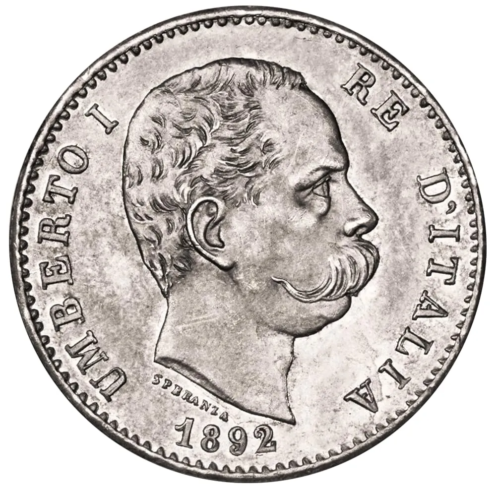 Riproduzione Moneta 1 Lira Umberto I 1892 Regno d'Italia - immagine 2