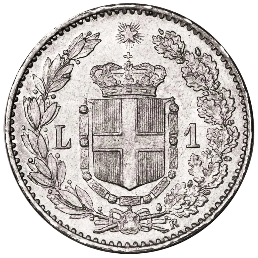 Riproduzione Moneta 1 Lira Umberto I 1892 Regno d'Italia - immagine 3