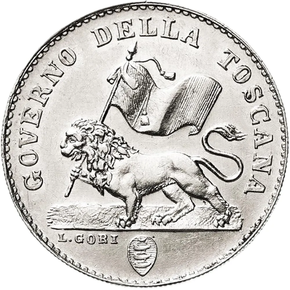 Riproduzione Moneta 1859 Tuscany 1 Fiorino - immagine 2