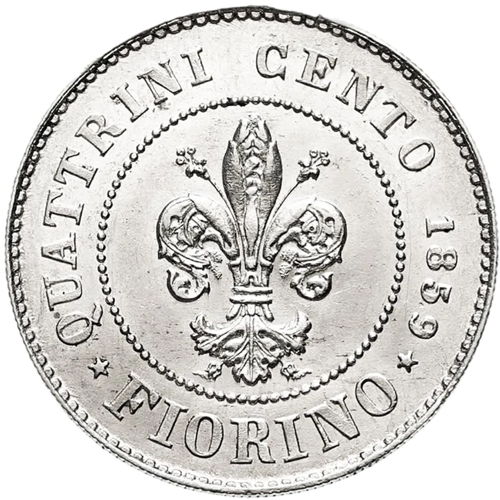 Riproduzione Moneta 1859 Tuscany 1 Fiorino - immagine 3
