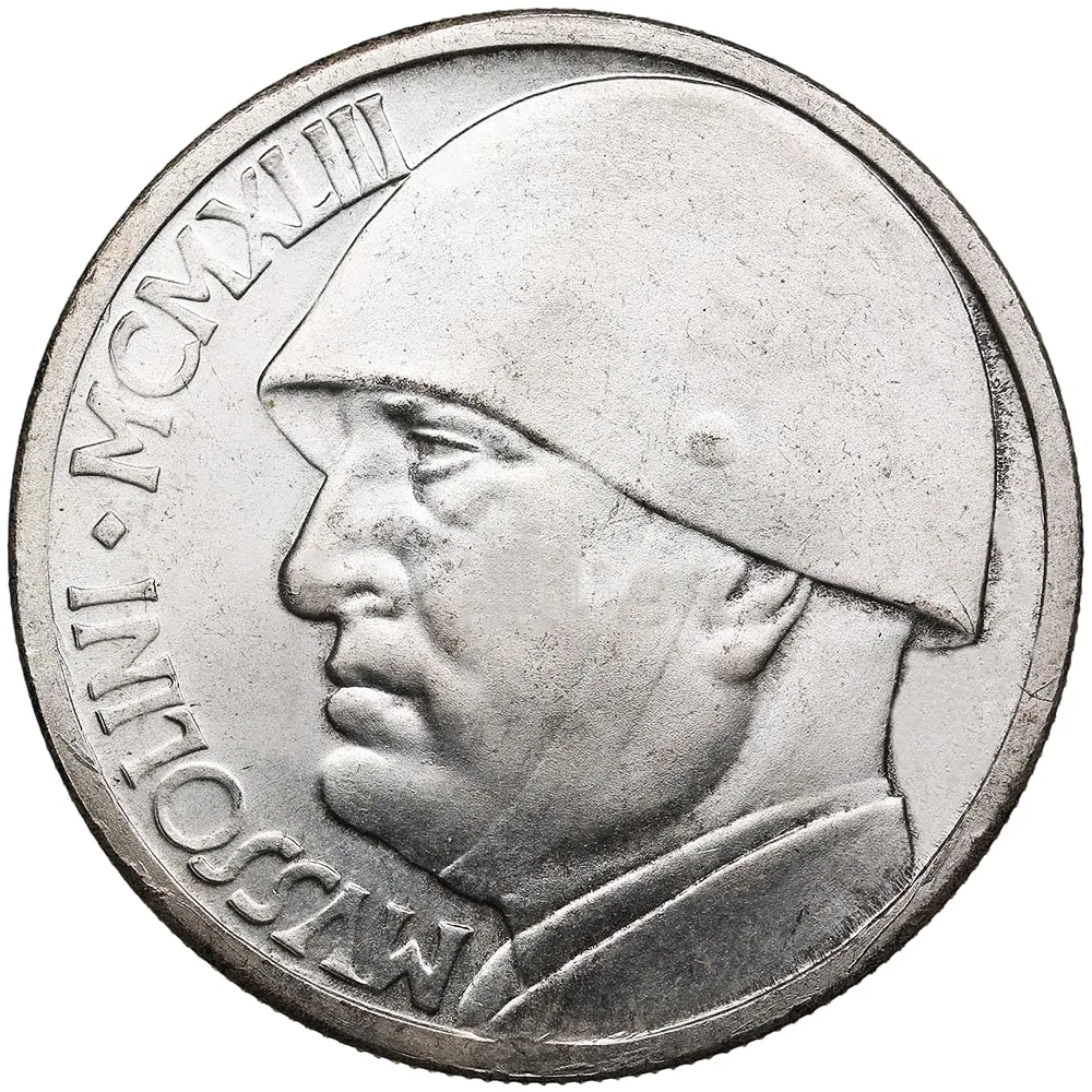 Riproduzione Moneta 20 Lire Mussolini 1943 Regno d'Italia - Facsimile da Collezione - immagine 2