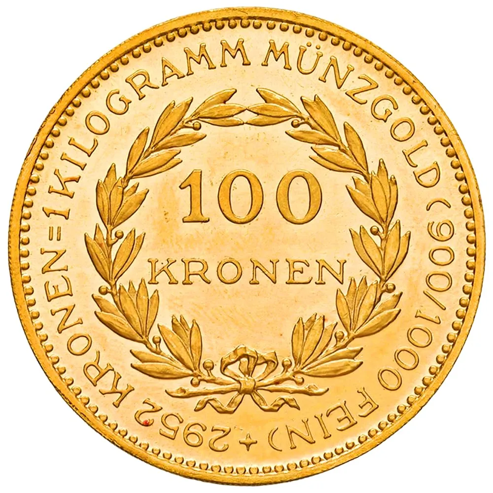 Riproduzione Moneta 1924 Austria 100 Kroner Facsimile - immagine 3