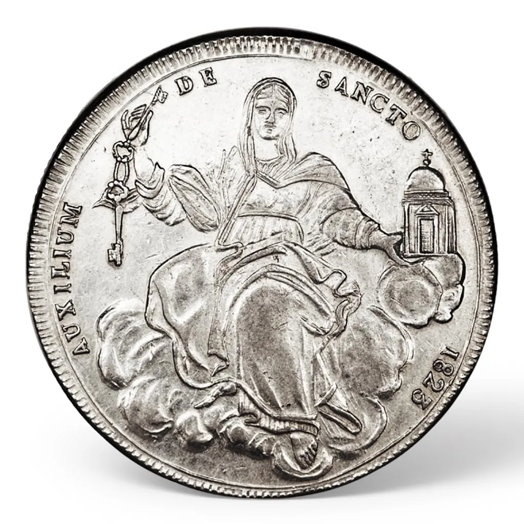 Riproduzione Moneta Antica Regno d'Italia 1823 Pius VII - Facsimile 1:1 - immagine 1