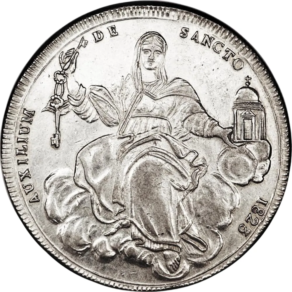 Riproduzione Moneta Antica Regno d'Italia 1823 Pius VII - Facsimile 1:1 - immagine 2