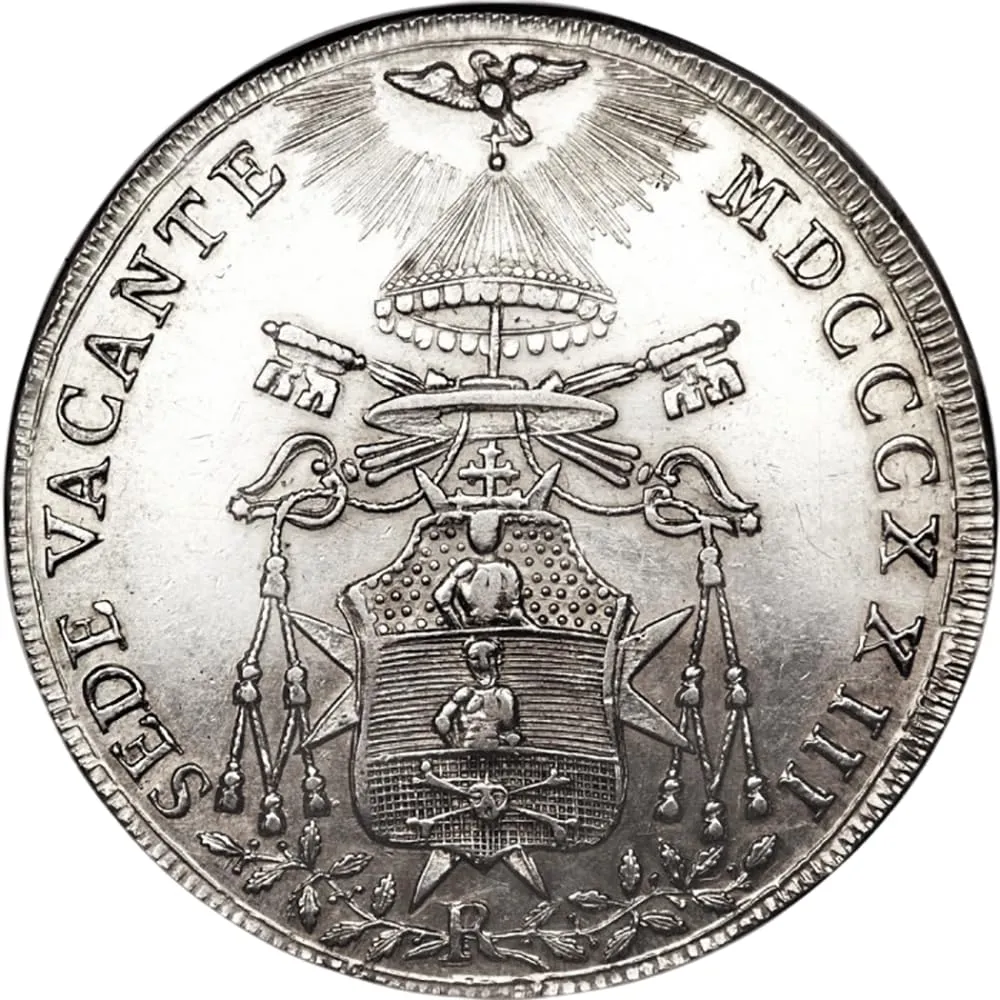 Riproduzione Moneta Antica Regno d'Italia 1823 Pius VII - Facsimile 1:1 - immagine 3