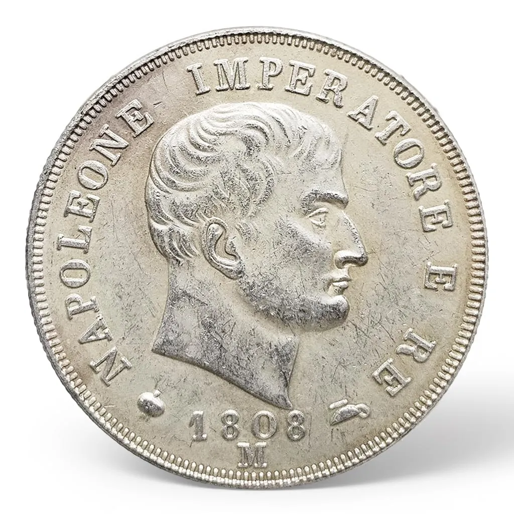 Riproduzione Moneta 2 Lire Napoleone 1808 Regno d'Italia - immagine 1