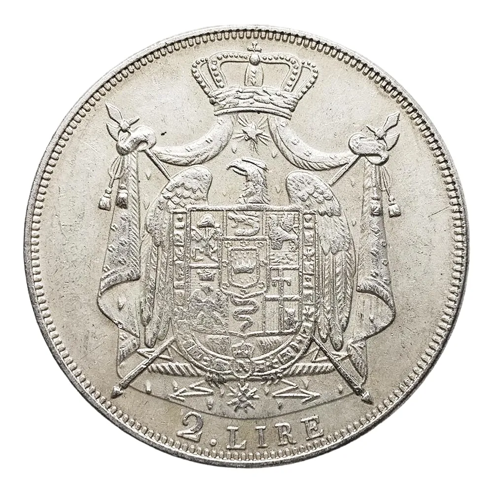 Riproduzione Moneta 2 Lire Napoleone 1808 Regno d'Italia - immagine 3