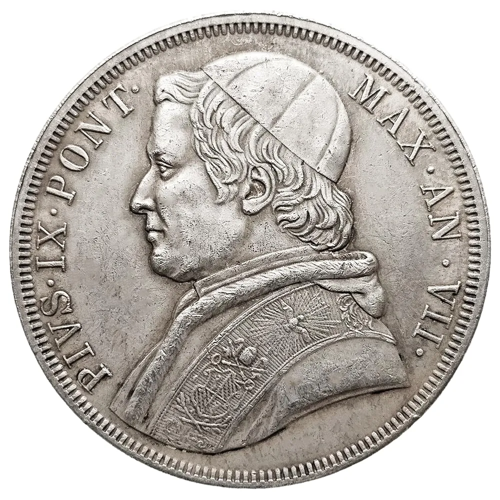 Riproduzione Moneta 1848 Papal States Scudo Facsimile - immagine 2