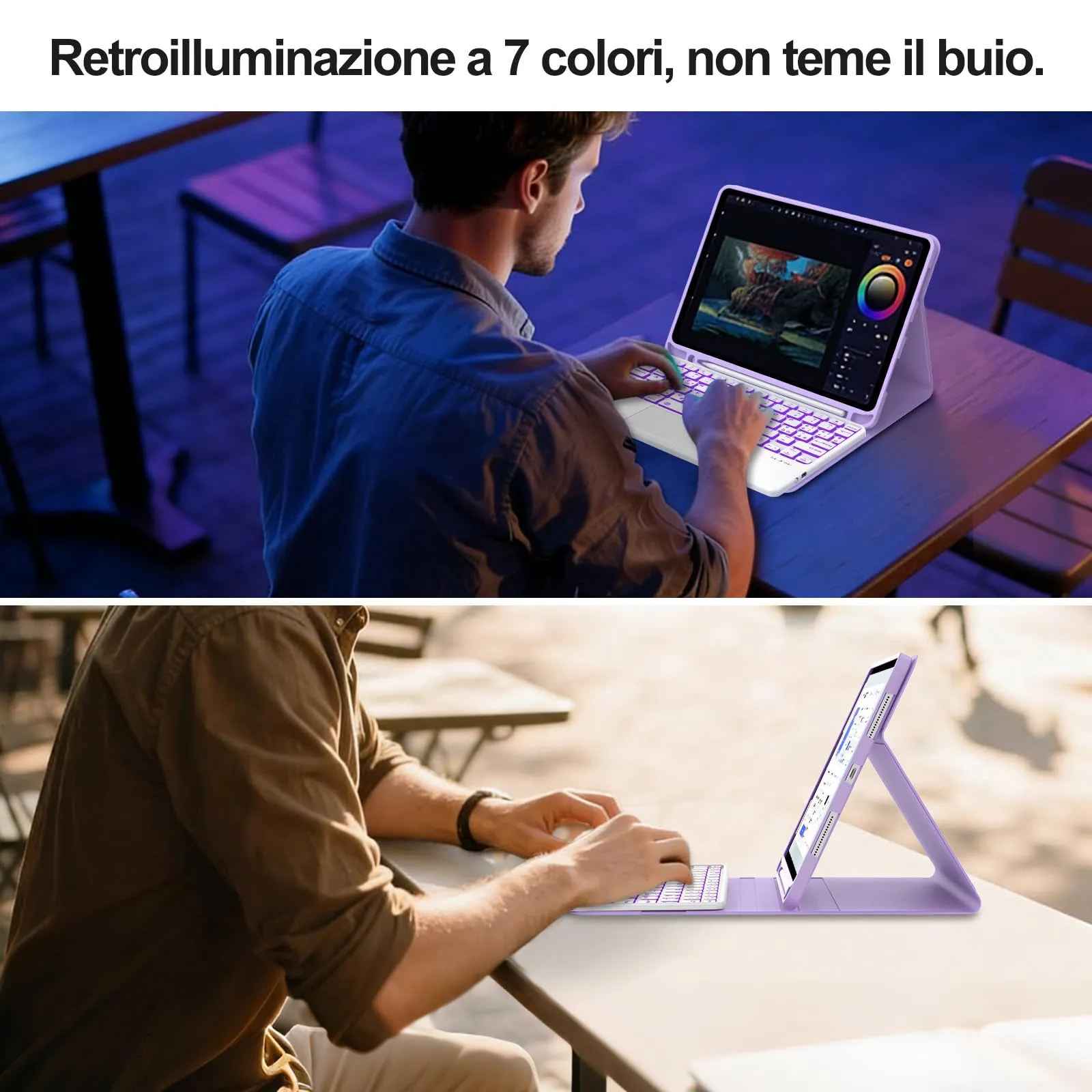IVEOPPE Tastiera con Touchpad e Cover per iPad 11 Generazione 11" (2025) e iPad 10 Generazione 10.9" (2022) A16 - immagine 9