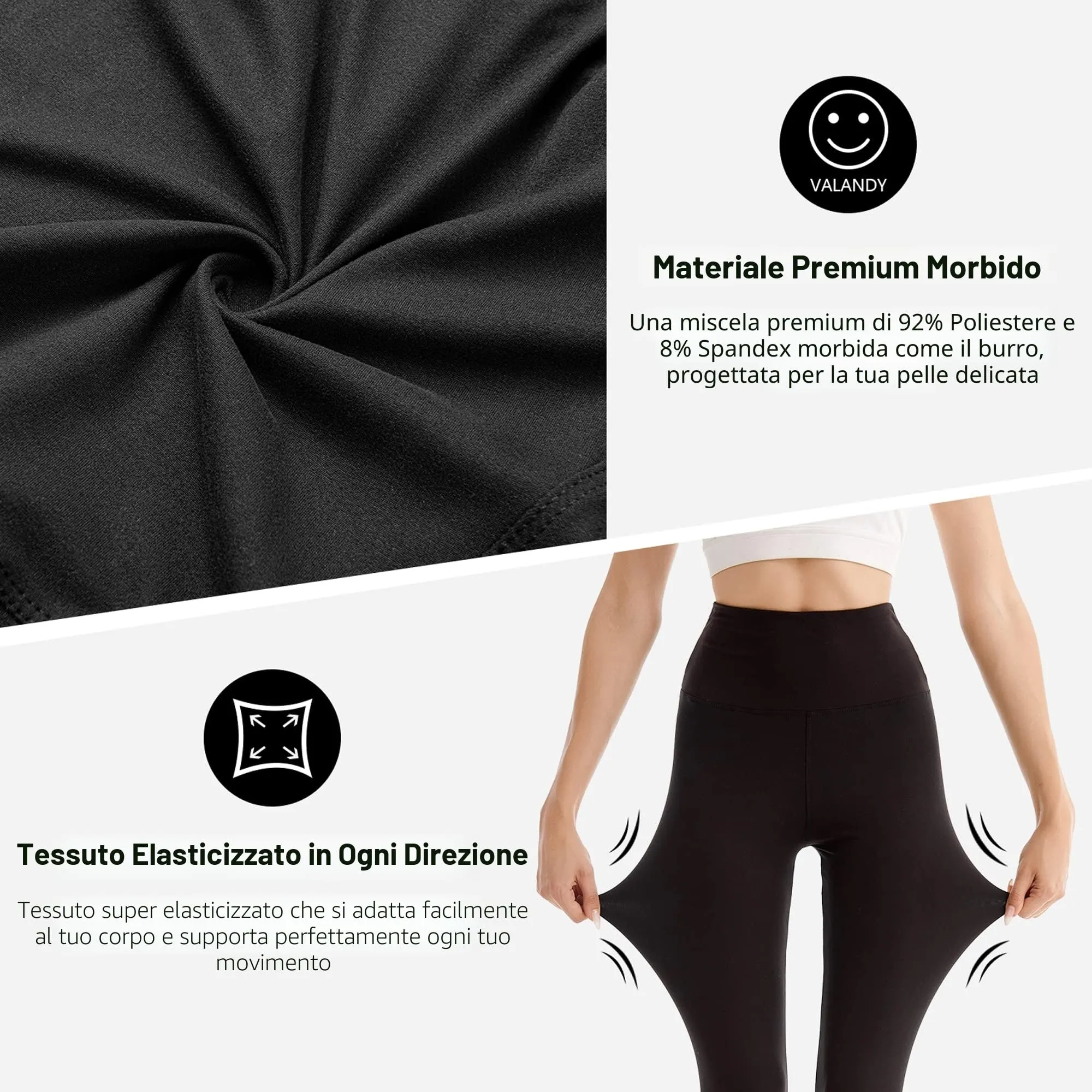 SINOPHANT Leggings da donna a vita alta, confezione da 2 pezzi, nero/viola prugna, L-XL - immagine 4
