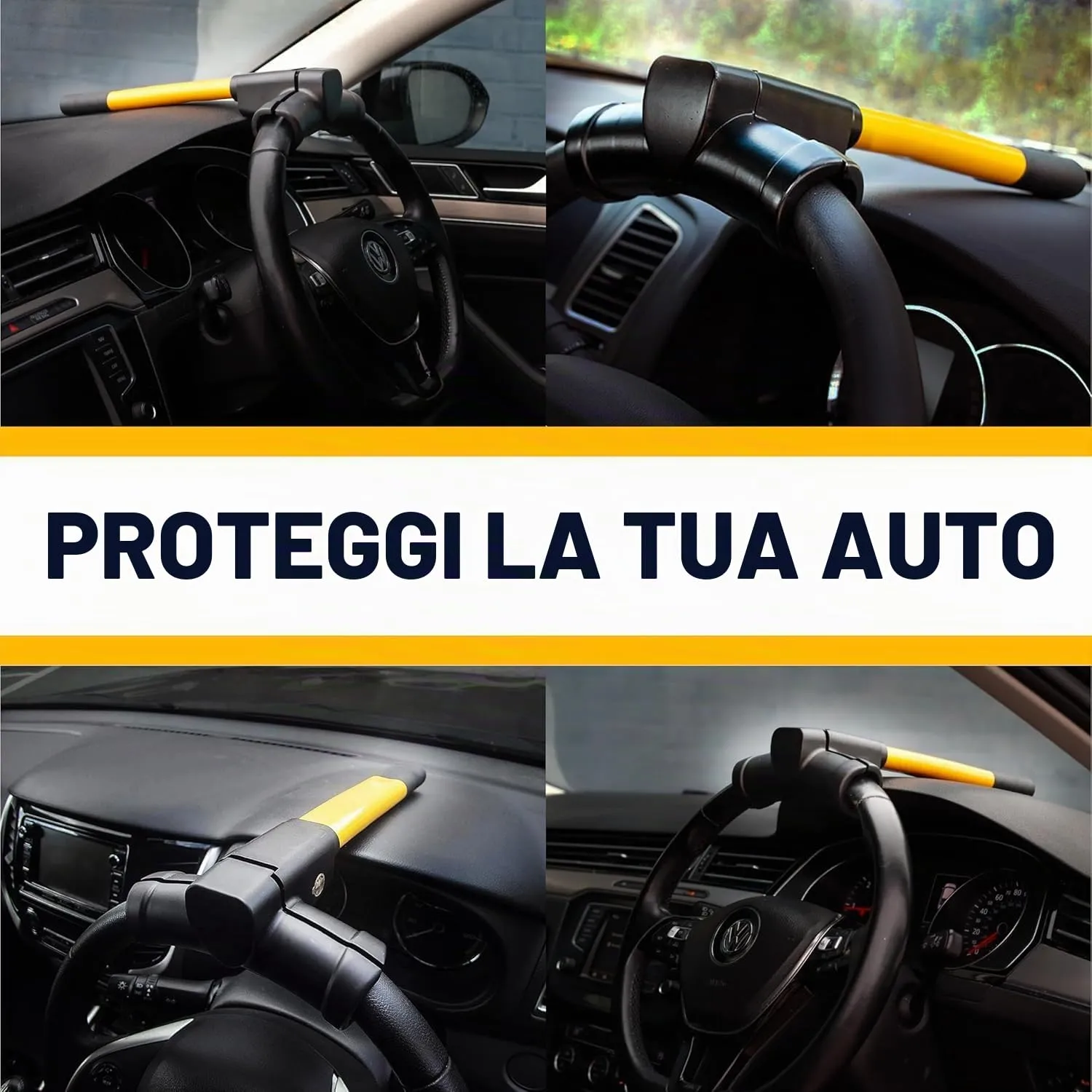 Frogetu Bloccasterzo Auto Antifurto Meccanico a T Universale con 2 Chiavi per Auto, Furgoni, Camper, SUV e Barche - immagine 9