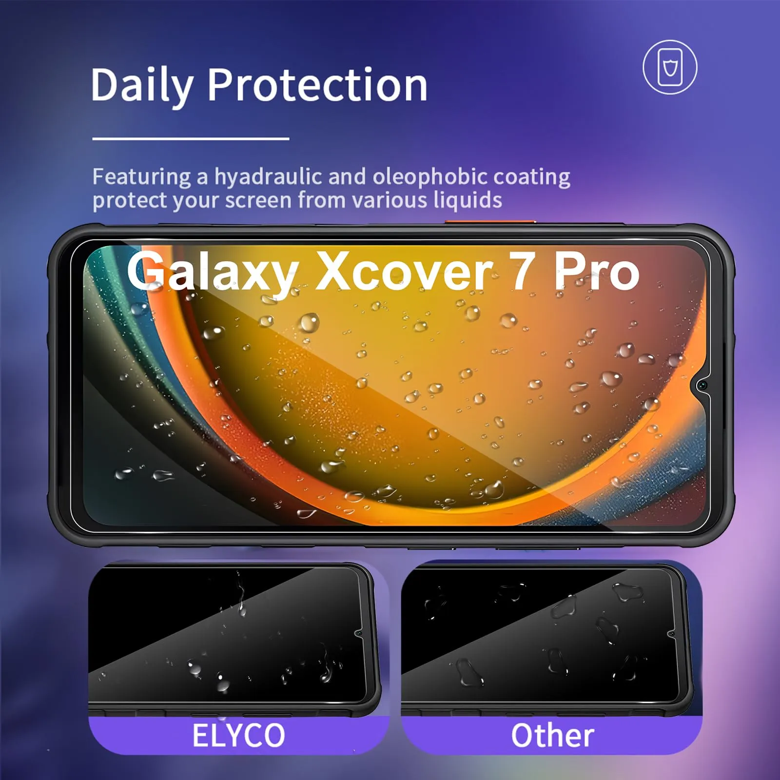 ELYCO Vetro Temperato Privacy per Samsung Galaxy Xcover 7/7 Pro, 2 Pezzi - immagine 4