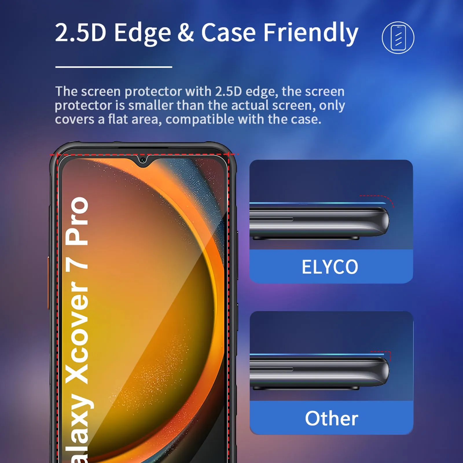 ELYCO Vetro Temperato Privacy per Samsung Galaxy Xcover 7/7 Pro, 2 Pezzi - immagine 7