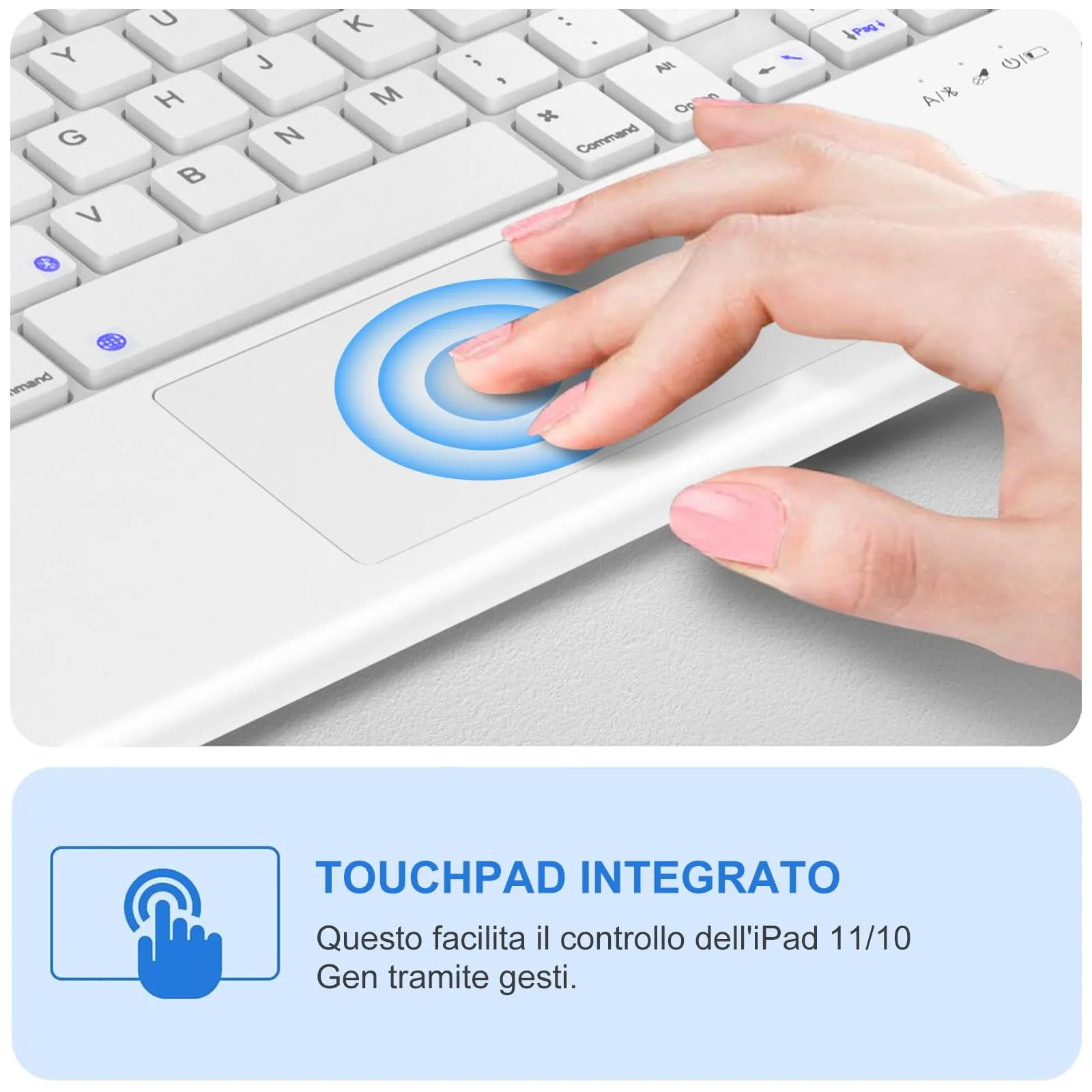 IVEOPPE Tastiera e Custodia per iPad 11ª Generazione 11" (2025) e 10ª Generazione 10.9" (2022) A16 - immagine 5