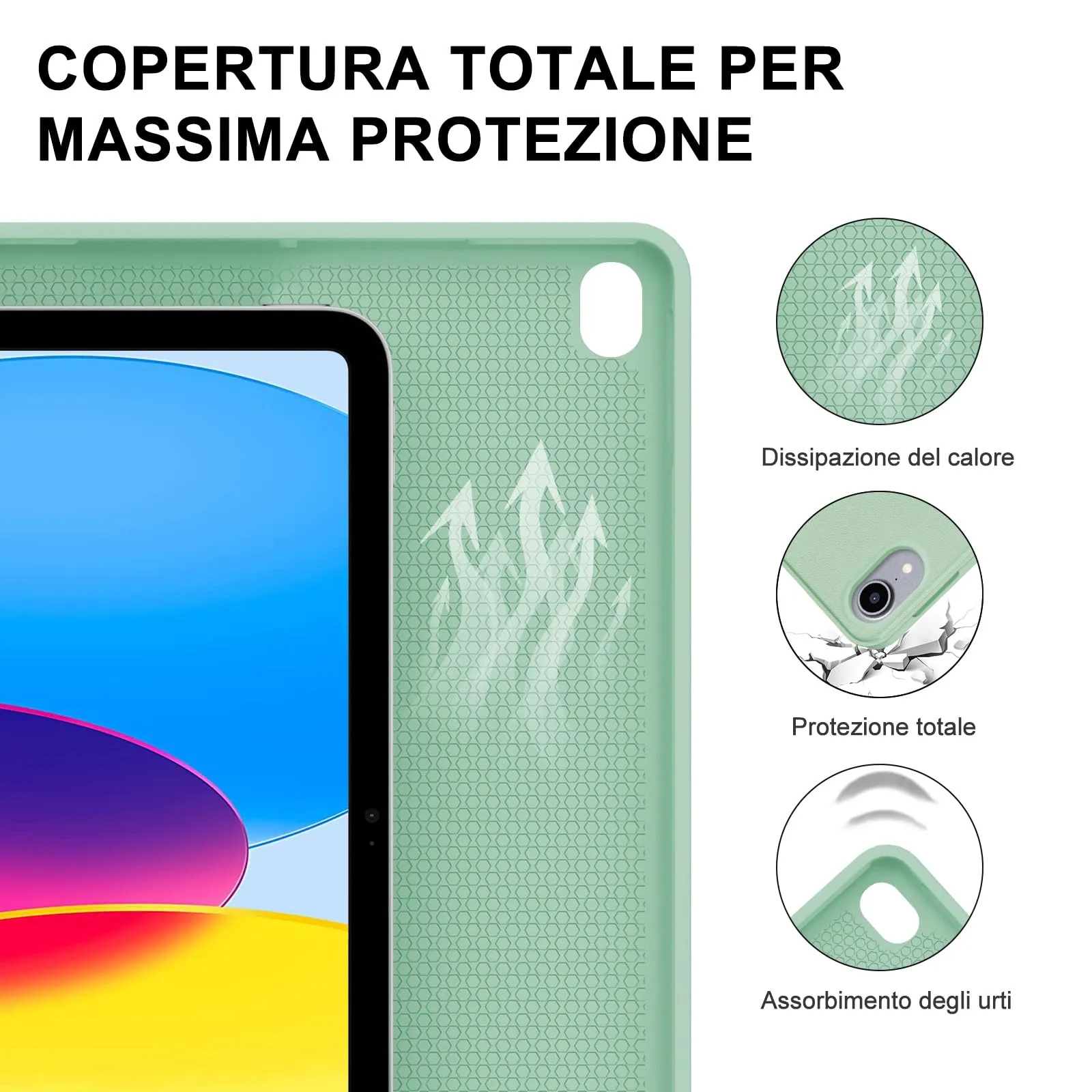 IVEOPPE Tastiera e Custodia per iPad 11ª Generazione 11" (2025) e 10ª Generazione 10.9" (2022) A16 - immagine 8