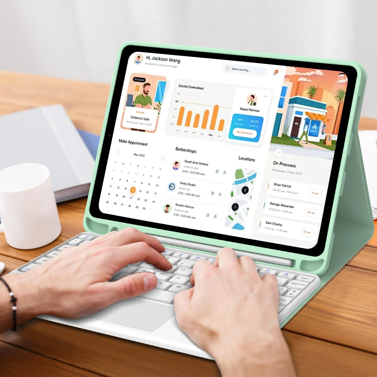 IVEOPPE Tastiera e Custodia per iPad 11ª Generazione 11" (2025) e 10ª Generazione 10.9" (2022) A16 - immagine 9