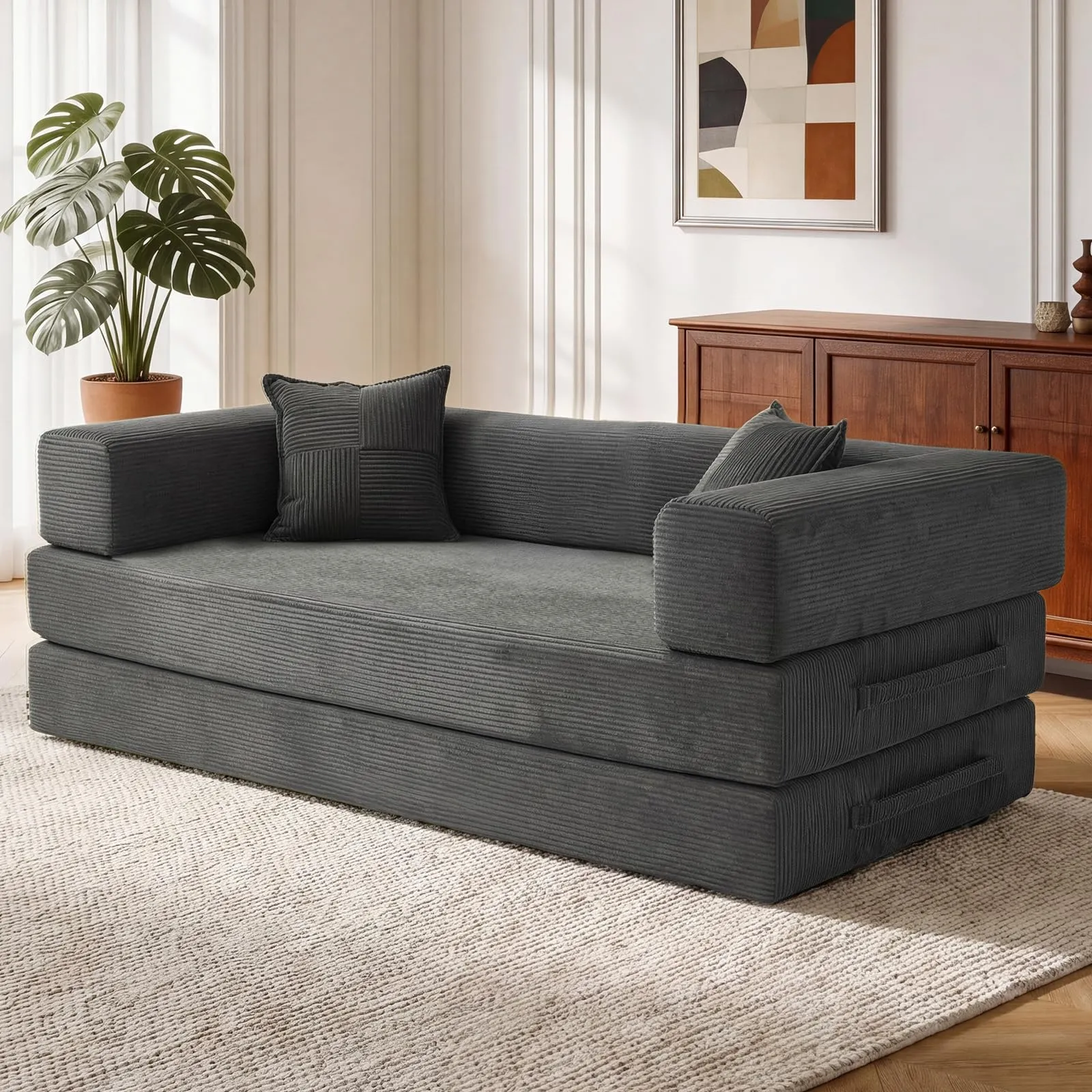 Vipbear Divano Letto 5-in-1 Senza Struttura 200cm, Grigio - immagine 1