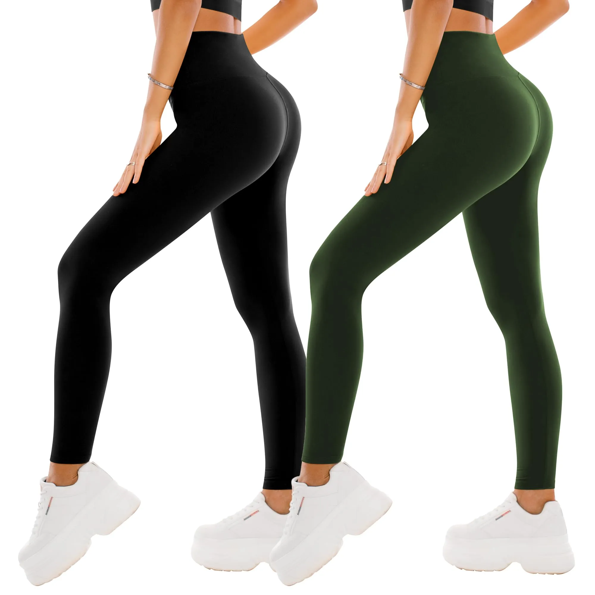 SINOPHANT Leggings da donna a vita alta, confezione da 2 pezzi - immagine 1