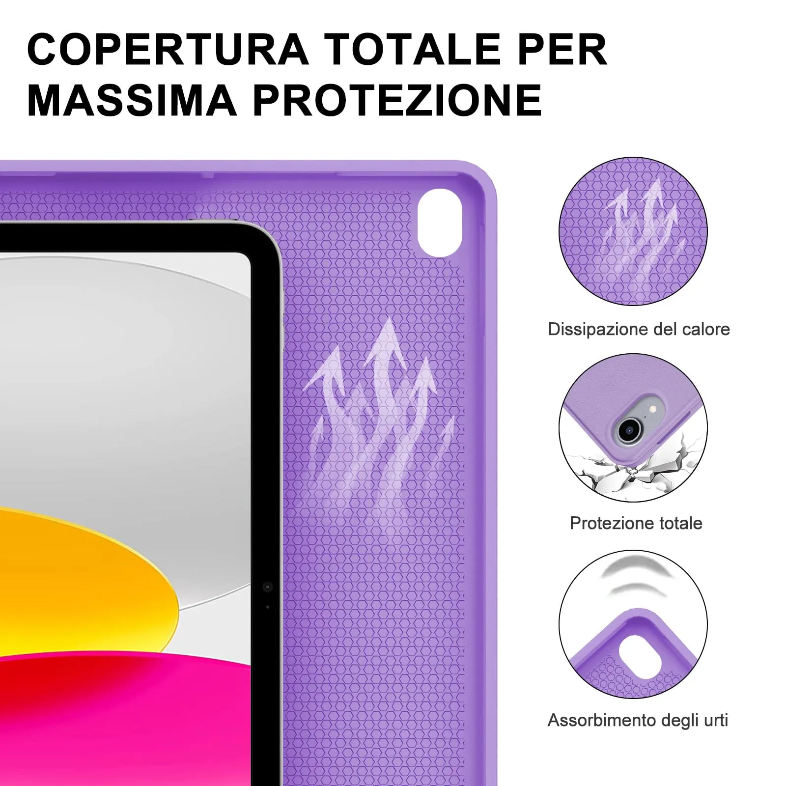 IVEOPPE Tastiera e Custodia per iPad 11 Generazione 11" (2025) e iPad 10 Generazione 10.9" (2022) A16 - immagine 7