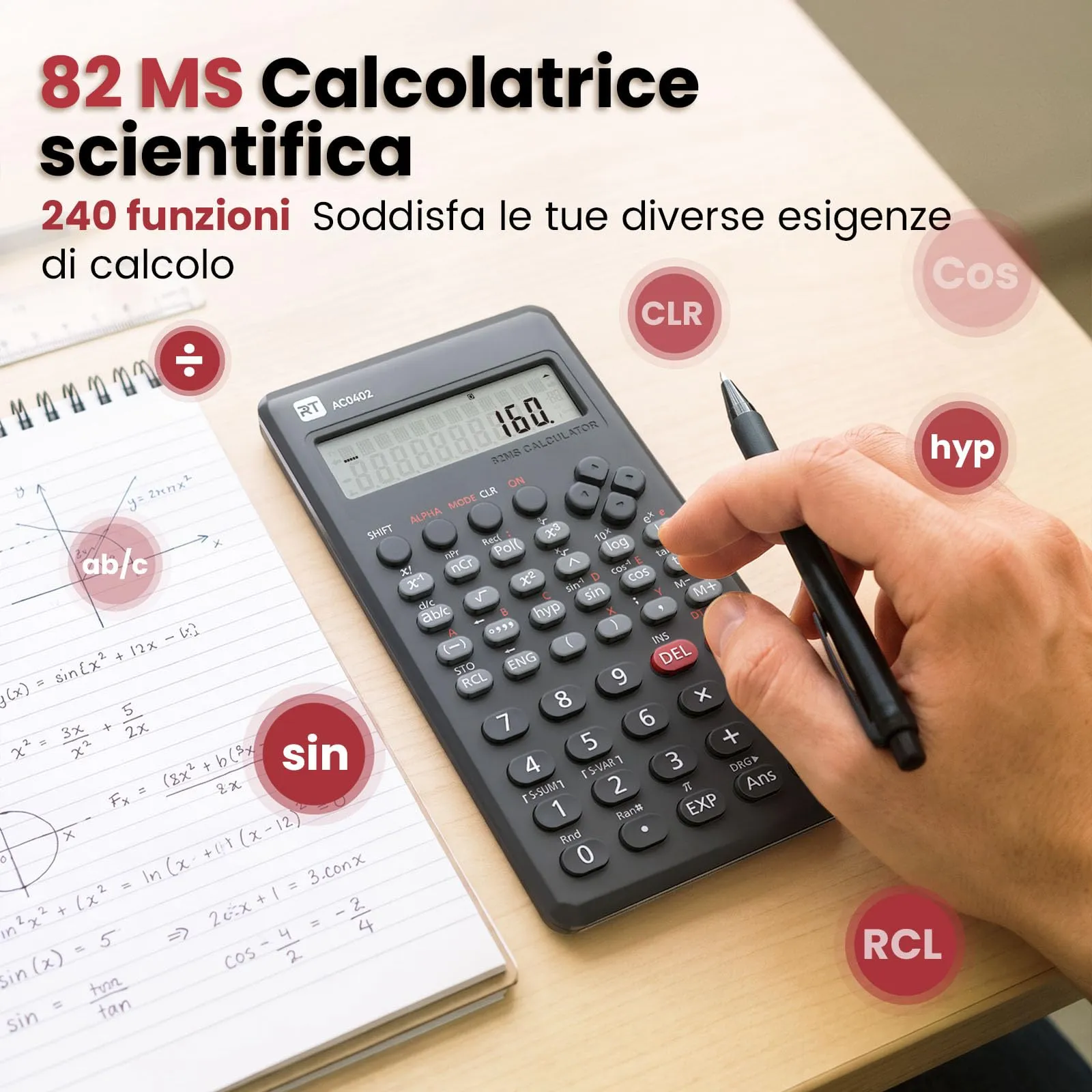 ROATEE 82MS Calcolatrice Scientifica con 240 Funzioni - immagine 2