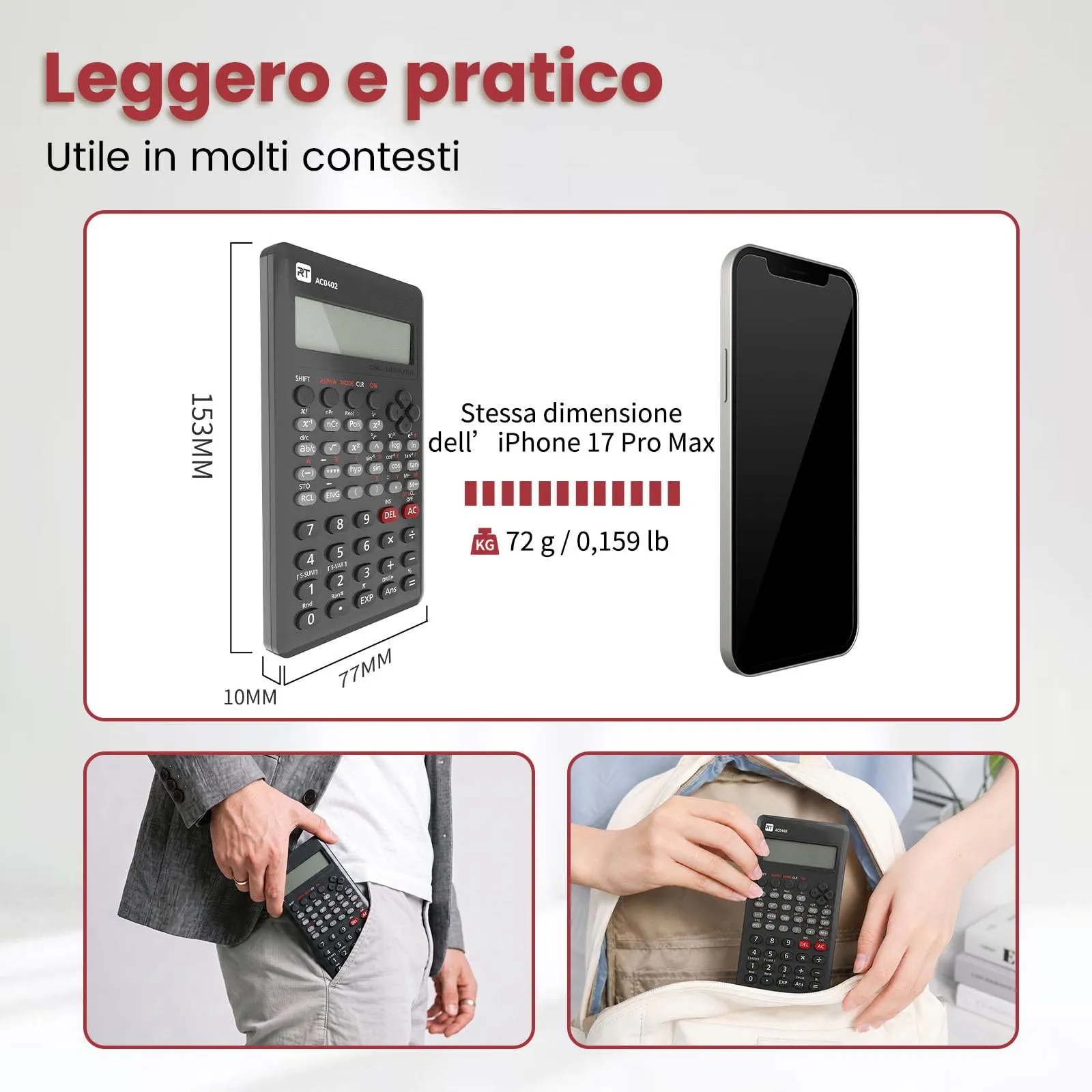 ROATEE 82MS Calcolatrice Scientifica con 240 Funzioni - immagine 5