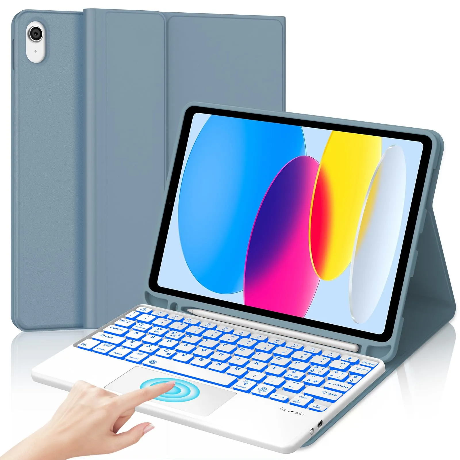 IVEOPPE Tastiera per iPad 11 Generazione 11" (2025) e 10 Generazione 10.9" (2022) A16 - immagine 1