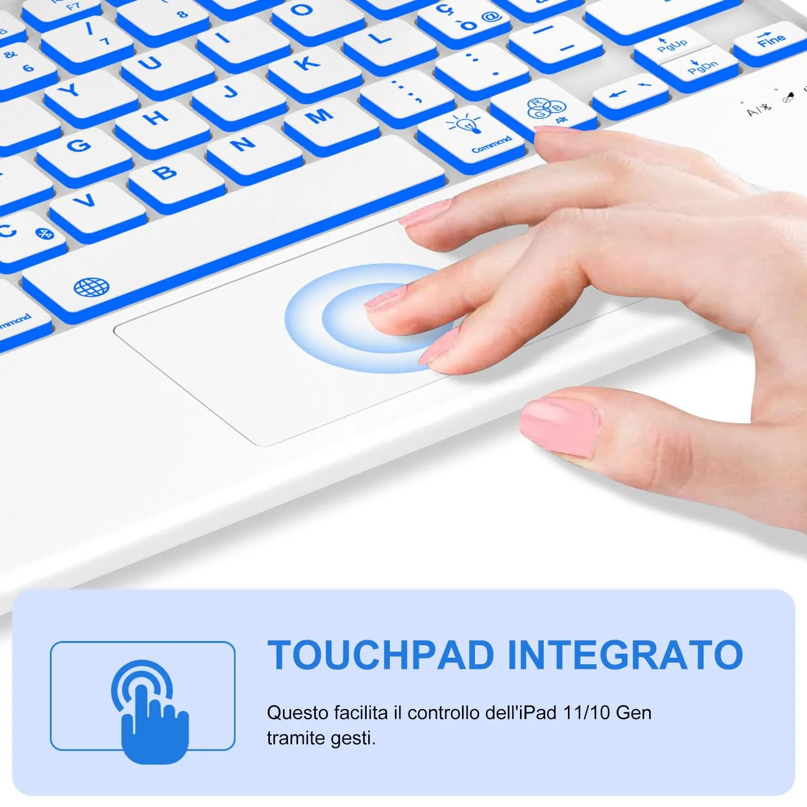 IVEOPPE Tastiera per iPad 11 Generazione 11" (2025) e 10 Generazione 10.9" (2022) A16 - immagine 5