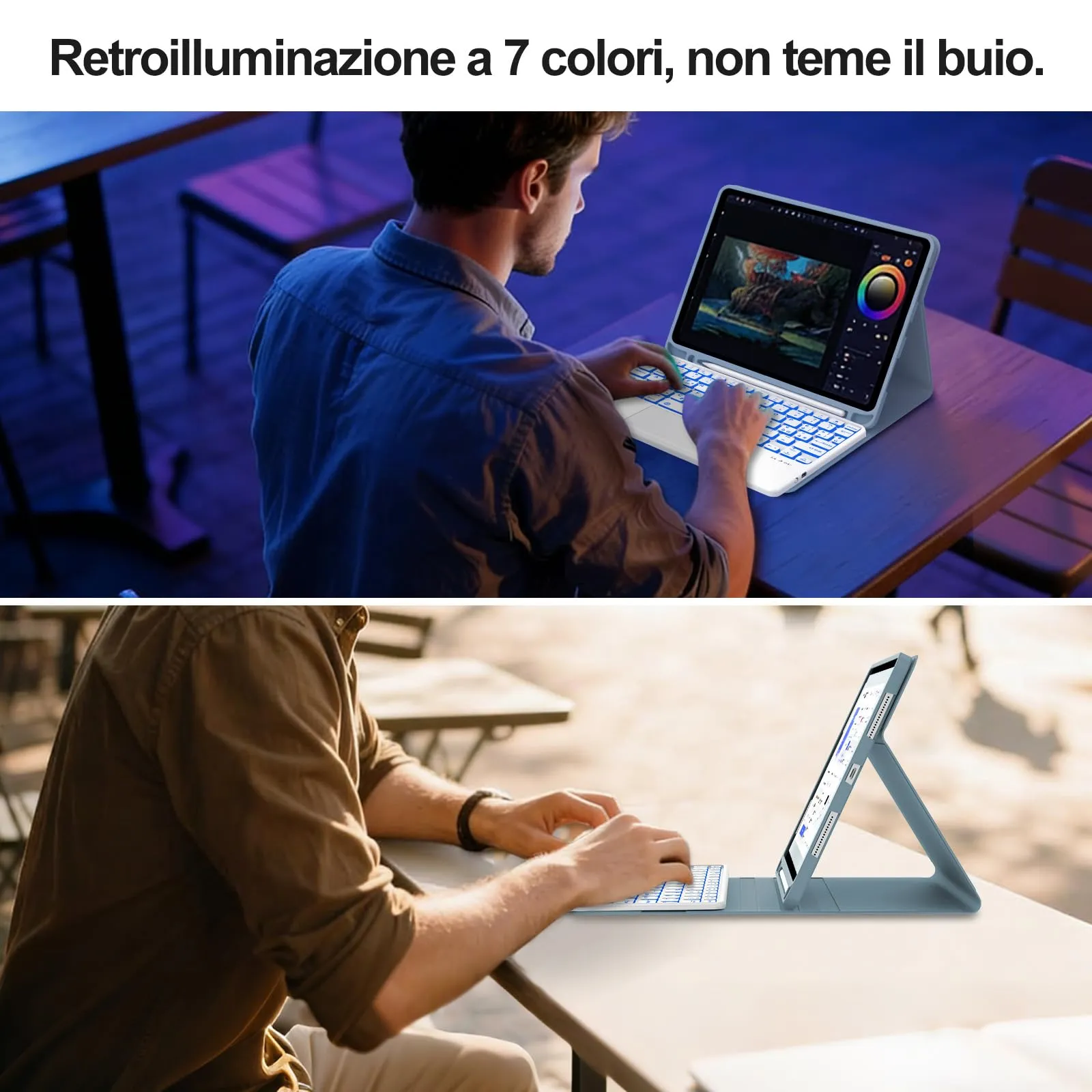 IVEOPPE Tastiera per iPad 11 Generazione 11" (2025) e 10 Generazione 10.9" (2022) A16 - immagine 9