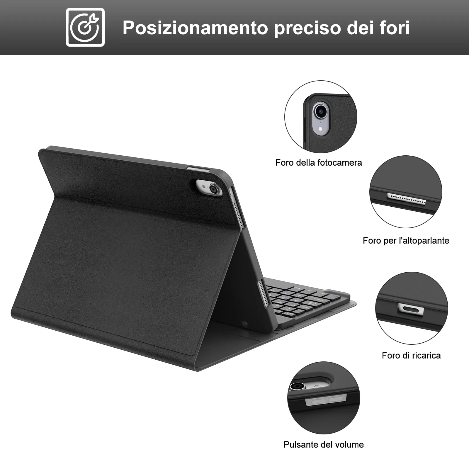 IVEOPPE Tastiera per iPad 11 Generazione 11" (2025) e iPad 10 Generazione 10.9" (2022) A16 - immagine 6