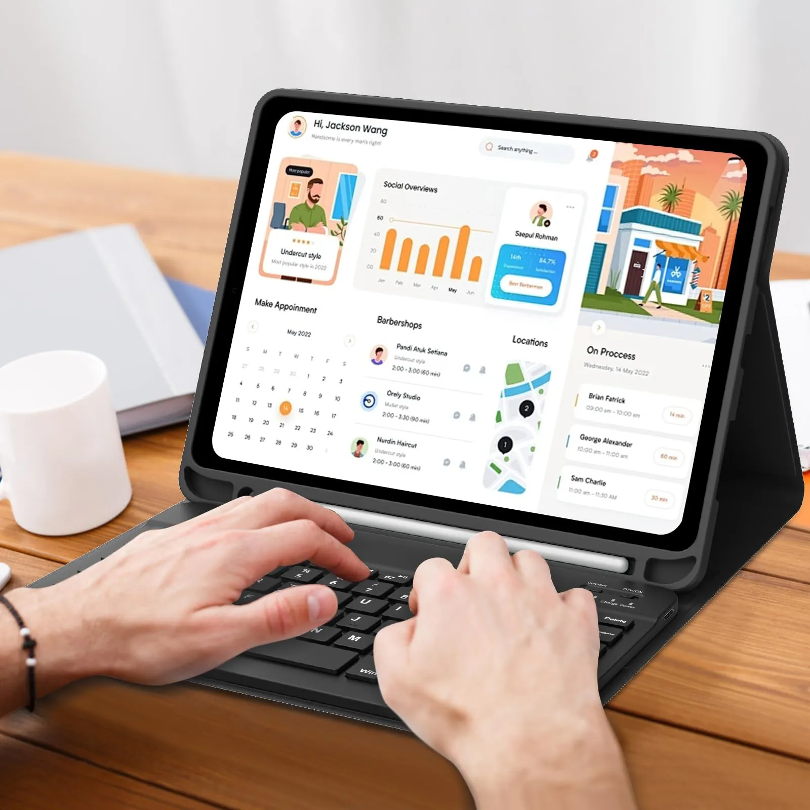 IVEOPPE Tastiera per iPad 11 Generazione 11" (2025) e iPad 10 Generazione 10.9" (2022) A16 - immagine 8