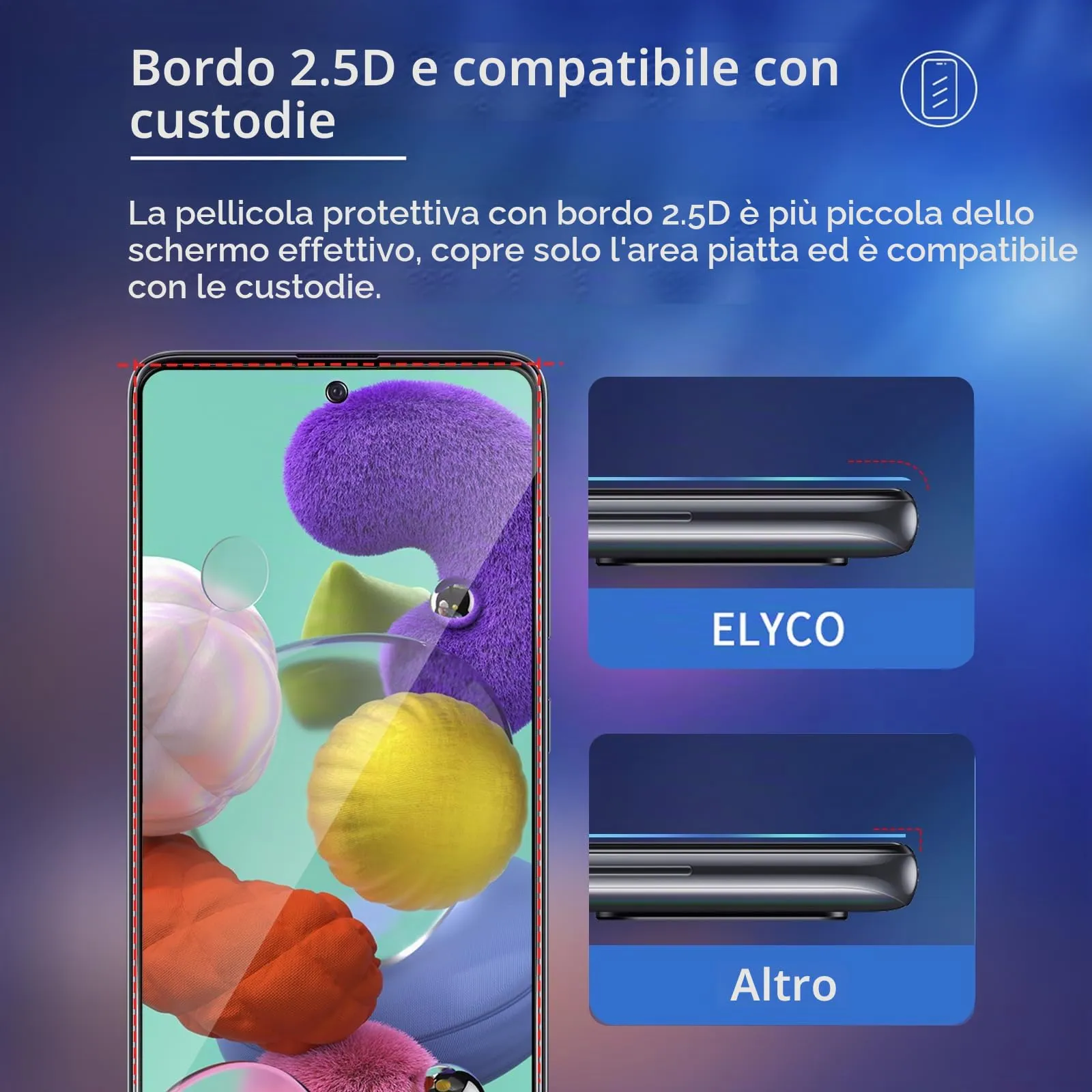 ELYCO Vetro Temperato Privacy per Samsung Galaxy A51 5G, 2 Pezzi - immagine 7